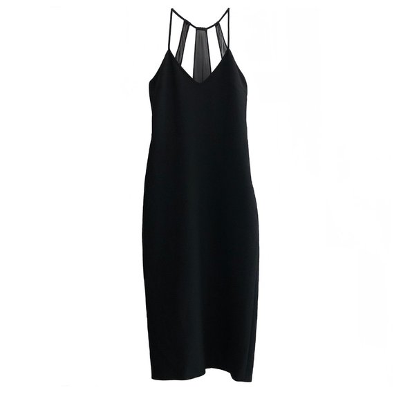 Zara Dresses & Skirts - Zara classy sheer panel midi cocktail dress LBD